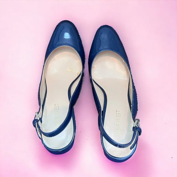 Nine West Slingback Pumps | Blue |Closed Toe | Size 7M | Like New - Picture 2 of 7